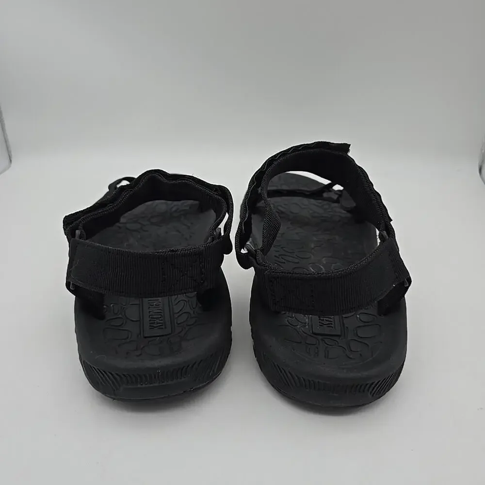 KHOMBU Mens' Will ADJUSTABLE STRAPS SANDALS Black Size 12